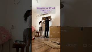 Decorating our TV wall From scratch Part 1 homedecor decor scratch homedecor [upl. by Lewie]