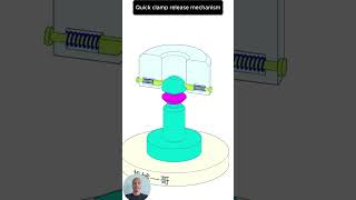 Quick clamp release mechanism autocad engineering mechanism machine mechanical 3d solidworks [upl. by Fredel]