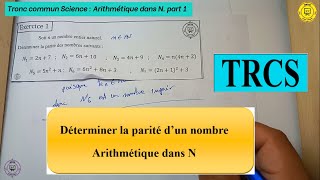 Exerice 1 sur la parité dun entier naturel  TRCS [upl. by Nylyak176]