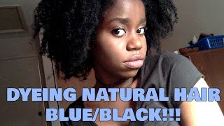 Dyeing Natural Hair BlueBlack Olia  REVIEW [upl. by Anreval]