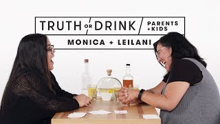 Parents and Kids Play Truth or Drink Monica amp Leilani  Truth or Drink  Cut [upl. by Naji]