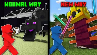 Minecraft But We Made Different Ways To Beat The Game [upl. by Ellinad]