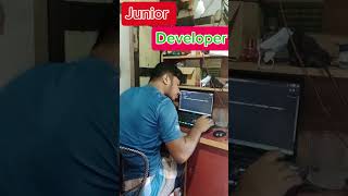 Senior VS Junior Developer 😆shorts [upl. by Inamik802]