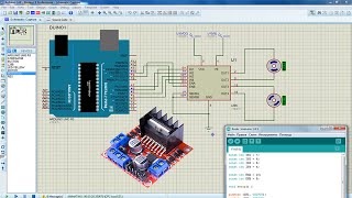 Driver l298 in Proteus  Driver l298n  l298n arduino [upl. by Garbe]