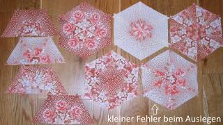 Patchwork – Kaleidoskopdecke nähen – Hexagon 16 bis 20 zuschneiden und nähen [upl. by Rudiger124]