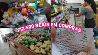 FIZ COMPRAS COM 500 REAIS TA TUDO CARO COMPREI APENAS O BÁSICO [upl. by March]