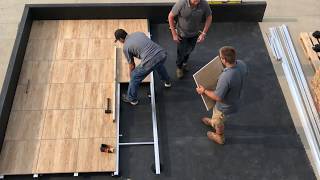 Mbrico Tile Rooftop Deck Install 192 SF Real Time [upl. by Sucul155]