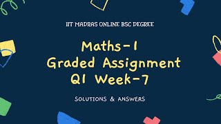 IIT Madras Bsc Online Degree Maths Graded assignment Q1 week 7 solution [upl. by Kall]