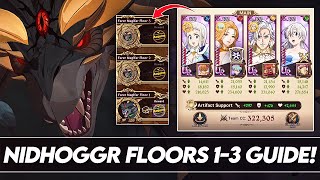 ALL FLOORS Nidhoggr Floors 13 Clear Guide Gimmicks Explained wFreyja Relic 7DS Grand Cross [upl. by Ennahgem]