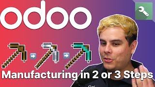 Manufacturing in Two or Three Steps  Odoo MRP [upl. by Anirtap]