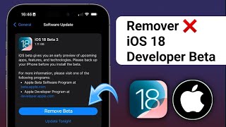 Como remover o iOS 18 beta do iPhone  Como remover iOS beta [upl. by Anerbes]