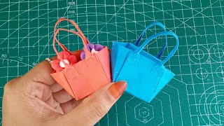 How to Make Paper Hand Bag for Craft [upl. by Neirb]