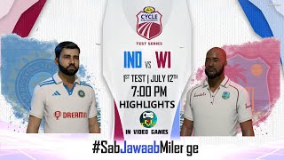 Day 1  1st Test  India vs West Indies Full Match Highlights Prediction Cricket 22 Match [upl. by Krid445]