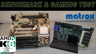 matrox millennium G200 AGP amp AMD K62 500MHz  BENCHMARK  GAMING TEST [upl. by Rettig]