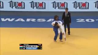 European judo championships 2017 73kg Heydarov throwing Ungvari with ura nage [upl. by Yadroc126]