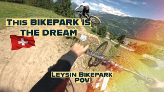 Leysin Bikepark full run  POV with Nikolaj Juhlsen [upl. by Alda149]