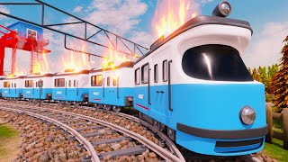 🔥 The Burning TRAIN  Lego Train Cartoon  Choo choo train kids videos [upl. by Noiro]