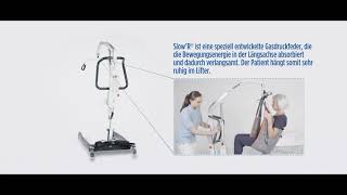 Patientenlifter Invacare Birdie Evo SlowR Dämpfungssystem [upl. by Annatnas779]