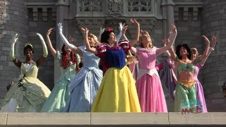 All 11 Disney Princess gathering for the first time for Meridas coronation at Walt Disney World [upl. by Enilrem437]