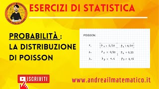 distribuzione di poisson  probabilità  ESERCIZI DI STATISTICA [upl. by Llabmik778]