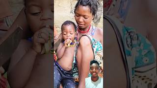 Meat eating a baby🤤🤤🤤 hadzabetribe love baby shorts [upl. by Angil]