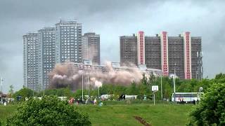 Red Road Flats demolition by explosives HD version [upl. by Lledualc674]