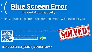 How to Fix the Inaccessible boot device BLUE SCREEN Error in Windows 1011 [upl. by Elboa]