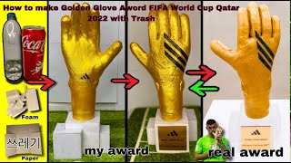 How to make Golden Glove award FiFA World Cup Qatar 2022 with Trash 쓰레기 goldenglove adidasgloves [upl. by Tiebold]