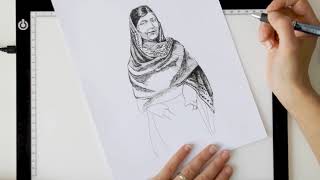 DISEGNO MALA YOUSAFZAI [upl. by Sonitnatsnoc]