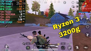 PUBG Mobile Test  Ryzen 3 3200G Vega 8 Performance Settings In 2023 Latest Update [upl. by Eednyl]