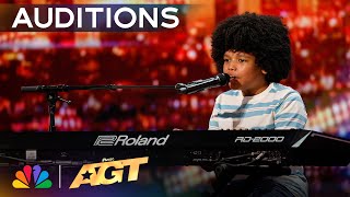 9YearOld Journeyy Sings Original Song quotParadisequot  Auditions  AGT 2024 [upl. by Attelrahc]