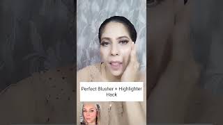 Perfect Blusher  highlighter Hackhack blusherhack makeuphacks makeupideas makeup muamakeup [upl. by Lauder592]