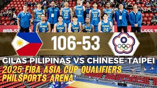 Gilas Pilipinas vs ChineseTaipei Highlights  2025 FIBA Asia Cup Qualifiers Window 1 [upl. by Woodley]