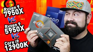 ¿Cual da MÁS por tu DINERO Ryzen 7950x VS Ryzen 5950x VS Core i9 12900K  DrogaDigital [upl. by Fisoi]