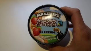 ᴴᴰ Ben amp Jerrys  Strawberry Cheesecake  Unboxing Hands On Review  Deutsch [upl. by Olds]