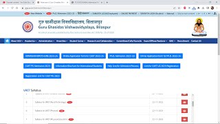 GURU GHASIDAS VISHWAVIDYALAYA Bilaspur PhD 202324 Application Form is Live now  Central University [upl. by Ced]