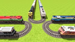 6 TRAINS OVERLAPPING ON THE THREE 180 DEGREE° SHARP TURNS RAILROAD ▶️ Train Simulator  CrazyRails [upl. by Filberte]