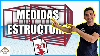 🔶 PLANOS y MEDICIONES de la ESTRUCTURA METALICA de la CASA PREFABRICADA 🔶 [upl. by Sulakcin61]