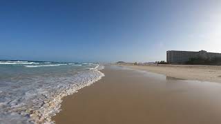 Walking on the beachside of Grandes Playas de Corralejo  Fuerteventura [upl. by Barn]