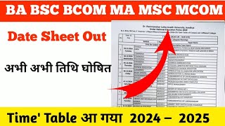 BA BSC BCOM 1st 3rd 5th Semester time Table 2024 – 2025  Time Table date out 2025 [upl. by Ahsets664]