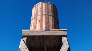 We made a Round WOOD WATER TANK  DIY Old West Town Prop Pt1 [upl. by Rentschler]