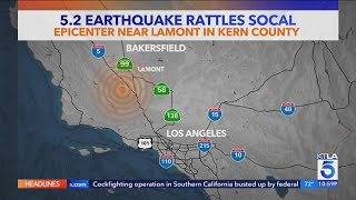 Magnitude 52 earthquake strikes near Bakersfield [upl. by Osbourn]