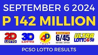 Lotto Result Today 9pm September 6 2024  PCSO Complete [upl. by Gauthier724]