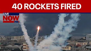 RPT Hezbollah launches 40 rockets at Israel in heavy missile exchange  LiveNOW from FOX [upl. by Elleret792]