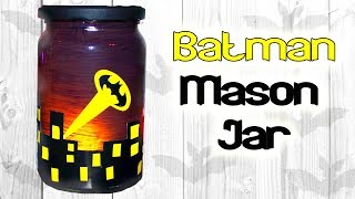 BATMAN Lighting Mason Jar  DIY Experiment  Room Decoration Ideas [upl. by Ymia]