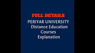 Periyar University Distance Education courses Fee structure [upl. by Innavoj22]