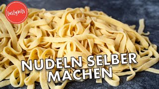 Nudeln selber machen  Einfaches TAGLIATELLE Rezept für selbst gemachte Bandnudeln [upl. by Conni]