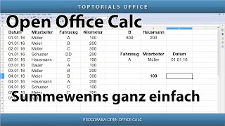 Summewenns ganz einfach OpenOffice Calc [upl. by Lody304]