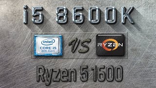 i5 8600K vs Ryzen 5 1600 Benchmarks  Gaming Tests Review amp Comparison [upl. by Einnos]