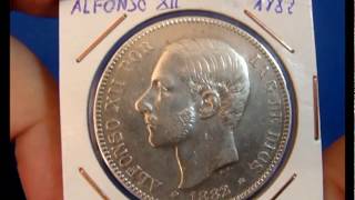 5 Pesetas Alfonso XII 1882 [upl. by Maddalena]